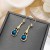  fashion elegant blue crystal earrings woman  long style tassel Drop-type earring