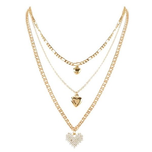 occidental style brief wind necklace ecklace   retro Alloy heart-shaped pendant multilayer