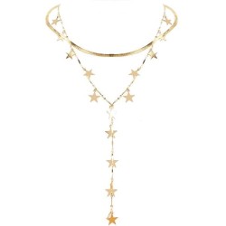 Bohemian style gold circle Five-pointed star snake chain  occidental style bri..