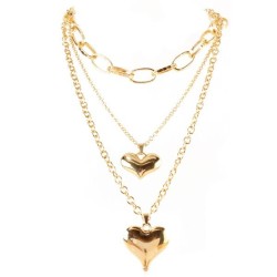 occidental style retro Alloy Peach heart pendant chain multilayer  fashion Str..