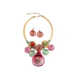 diamond aluminum mosaic necklace set occidental stylenecklaces