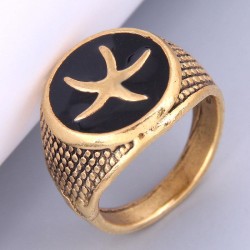 occidental style fashion retro concise starfish temperament ring