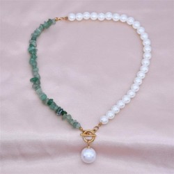 occidental style crystal gravel clavicle chain Pearl pendant necklace woman mu..