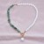 occidental style crystal gravel clavicle chain Pearl pendant necklace woman multicolor splice Pearl necklace