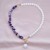 occidental style crystal gravel clavicle chain Pearl pendant necklace woman multicolor splice Pearl necklace