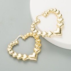 ins occidental style exaggerating hollow retro heart-shaped Alloy surface earr..