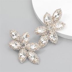 super claw chain series Alloy diamond glass diamond leaves earrings woman occi..