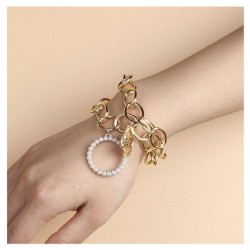 occidental style  exaggerating geometry hollow woman  punk multilayer Pearl te..