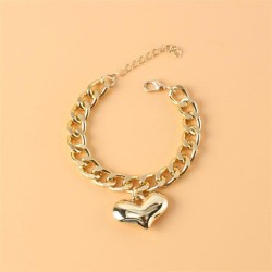 occidental style  Alloy Peach heart pendant opening Double layer bracelet  tem..