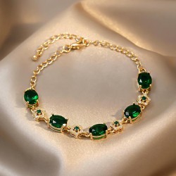  gold Korea big personality zircon bracelet temperament