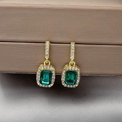 silver adies wind gem fully-jewelled earrings personality temperament all-Purp..