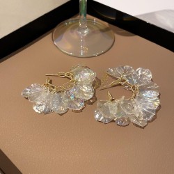 silver exaggerating Acrylic Shells circle earrings earring temperament Earring..