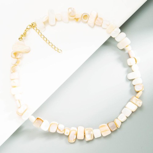  retro ethnic style personality geometry Colorful color Shells handmade beads necklace chain