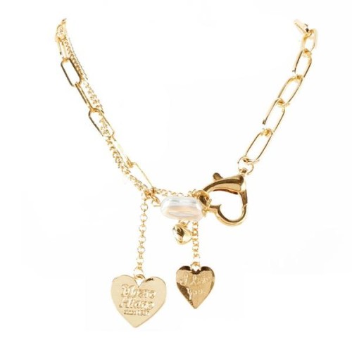occidental style fashion  gold chain Alloy heart-shaped pendant necklace  punk wind