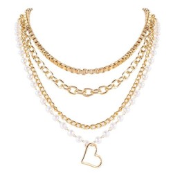 occidental style  retro Alloy Peach heart pendant beads chain  women fashion