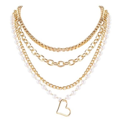 occidental style  retro Alloy Peach heart pendant beads chain  women fashion