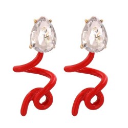 Korea temperament geometry ear stud brief personality diamond earrings Earring