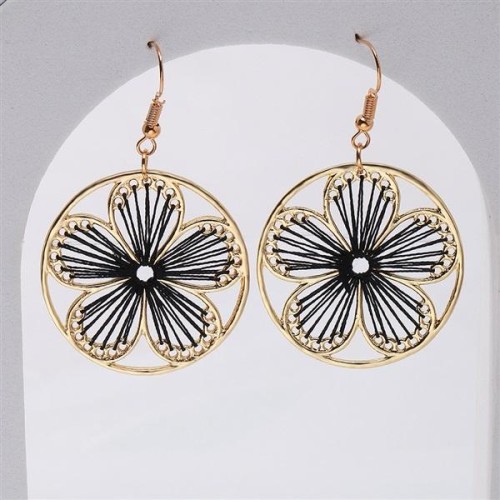 small fresh chrysanthemum weave tassel earrings  Bohemia ethnic style Earring