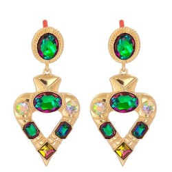 occidental styleWI  fashion love glass diamond retro temperament Metal long st..