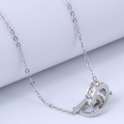 fine Korean style fashion concise sweetOL Double buckleD Word titanium steel p..