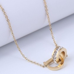  fine Korean style fashion concise sweetOL Double buckleD Word titanium steel ..