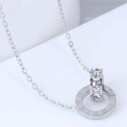 fine Korean style fashion concise sweetOL Double buckle titanium steel persona..