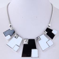 occidental style fashion  Metal concise geometry black concise temperament nec..