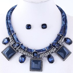 occidental style fashion Metal concise square accessories Double layer rope te..