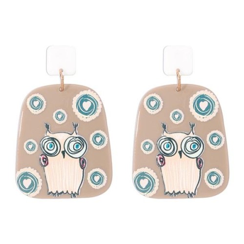 occidental style earrings woman  lovely cartoon owl long deer ear stud creative geometry Earring