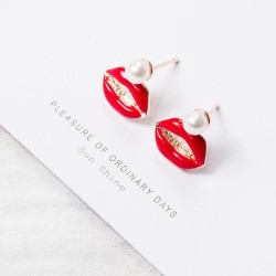 Korean style color retention enamel cartoon earrings  animal fruits ear stud  ..
