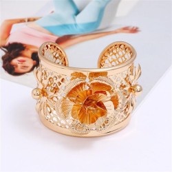 temperament retro ethnic style hollow bangle  occidental style exaggerating fl..