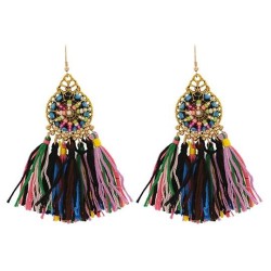 occidental style  ethnic style handmade retro exaggerating tassel brief hollow..