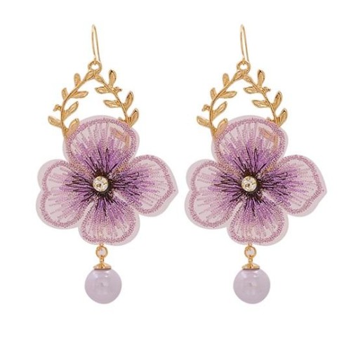  occidental styleins  brief temperament flowers super long style ear stud earring