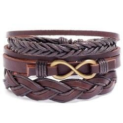 brief retro multilayer weave leather bracelet occidental style fashion fashion..