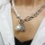 ins temperament layer PearlO buckle necklace  occidental style brief necklace clavicle chain woma