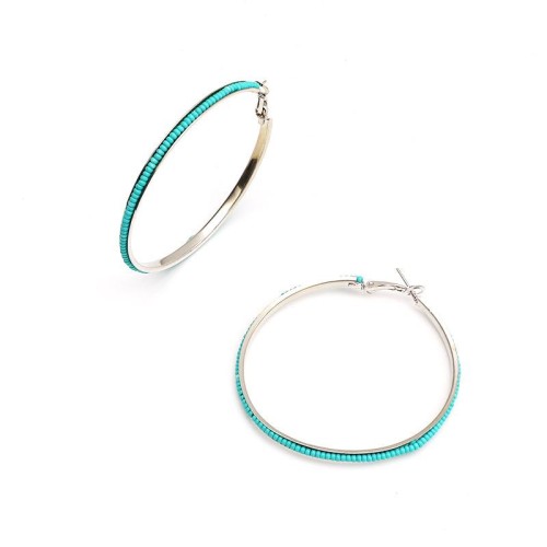 summer personality exaggerating beads Alloy earrings occidental style circle thin earrings