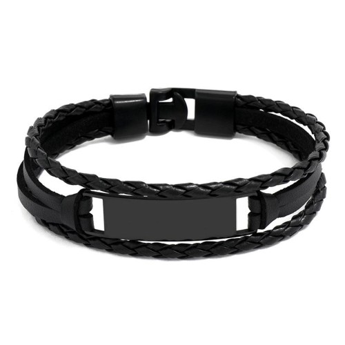 occidental style fashion fashion brief multilayer weave man leather bracelet surface personality Word