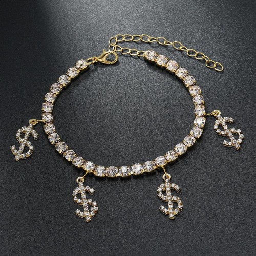 brief claw chain diamond pendant Anklet occidental style temperament all-Purpose foot