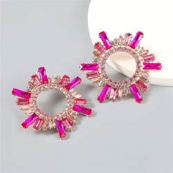 super claw chain series Alloy diamond glass diamond Rhinestone sun flower earr..