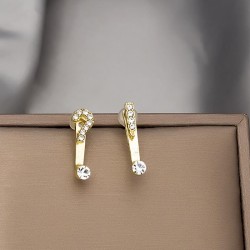 silver new asymmetry diamond ear stud  personality samll earrings