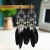 ethnic style hollow long style feather earrings Bohemia wind leaves Earring color enamel