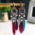 ethnic style hollow long style feather earrings Bohemia wind leaves Earring color enamel