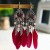 ethnic style hollow long style feather earrings Bohemia wind leaves Earring color enamel