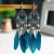 ethnic style hollow long style feather earrings Bohemia wind leaves Earring color enamel