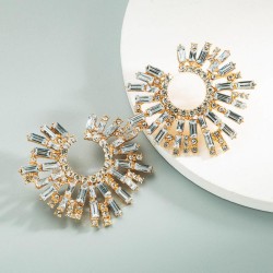 fashion colorful diamond series Alloy diamond Rhinestone sun flower earrings w..
