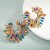 fashion colorful diamond series Alloy diamond Rhinestone sun flower earrings woman trend occidental style Earrin
