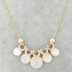 Korean style fashion sweetOL Metal concise Opal temperament short style neckla..