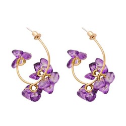super stone flowers geometry earrings ear stud woman retro petal Earring Korea