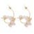 super stone flowers geometry earrings ear stud woman retro petal Earring Korea