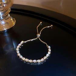 Korea big brief fashion personality embed zircon bracelet temperament woman